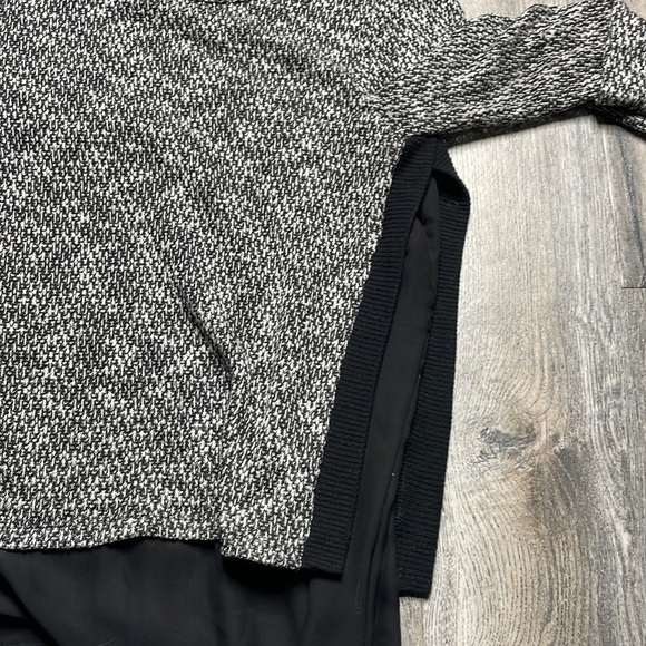 Bar III Black & White Marled Knit Sweater Over Black Sheer Lining, size small - Picture 6 of 10